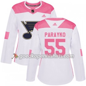 St. Louis Blues Colton Parayko 55 Adidas 2017-2018 Wit Oranje Fashion Authentic Shirt - Dames